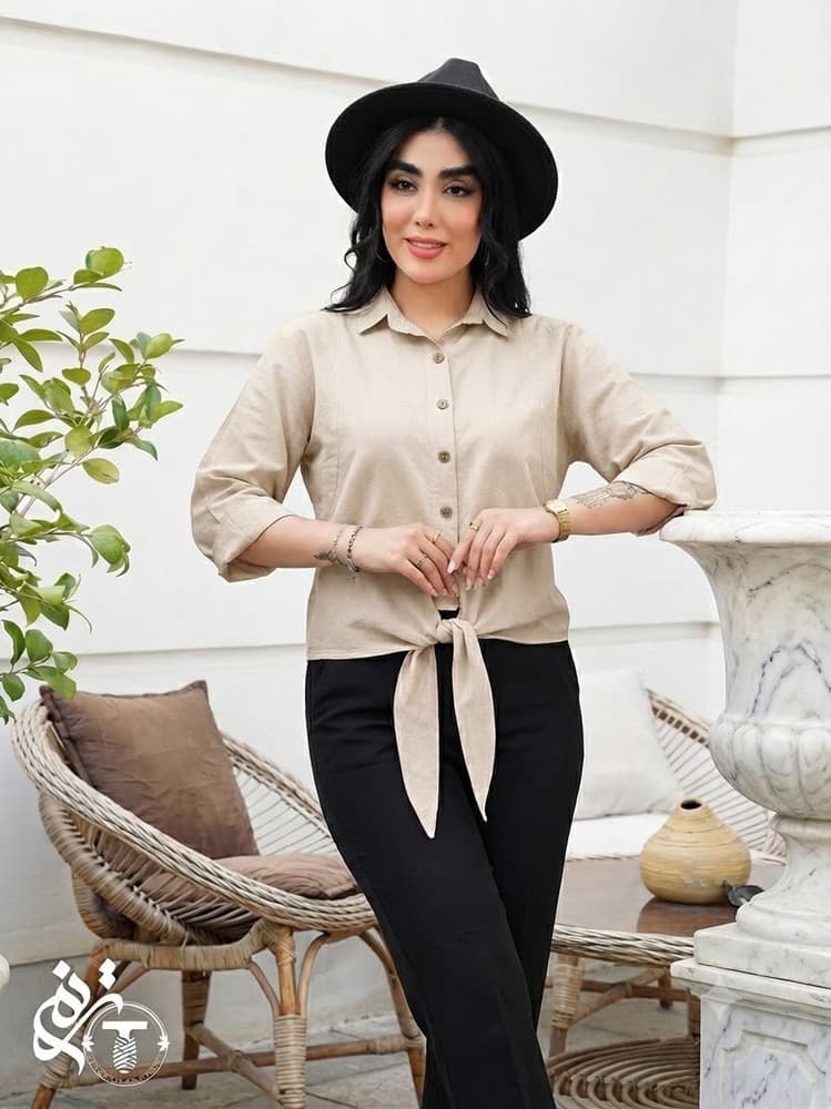 مانتو شومیزی لینن مدل بارانا 4