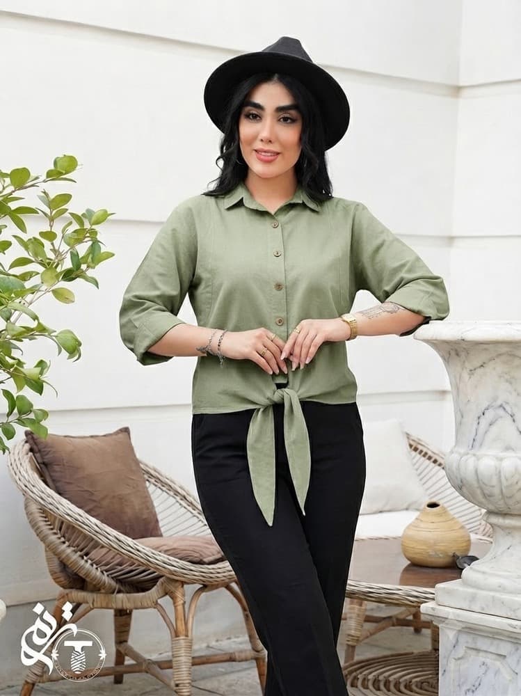 مانتو شومیزی لینن مدل بارانا 5