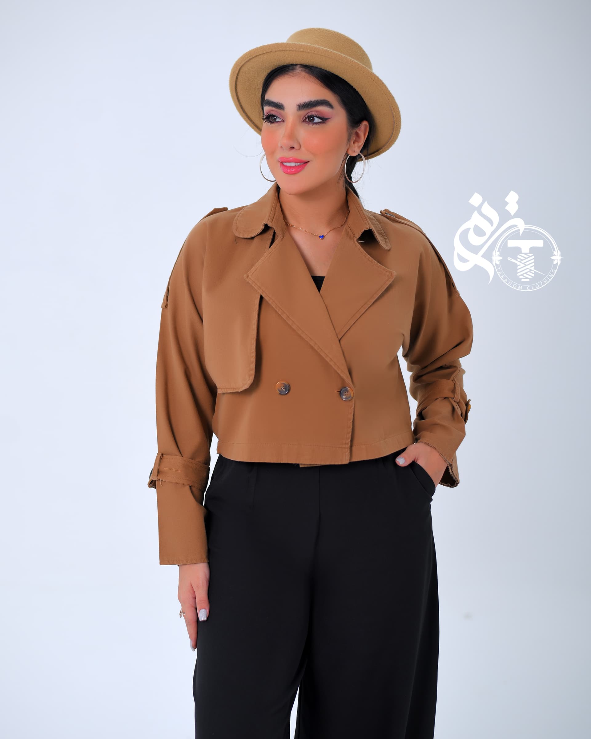 کت کراپ کتان مدل آرامیس