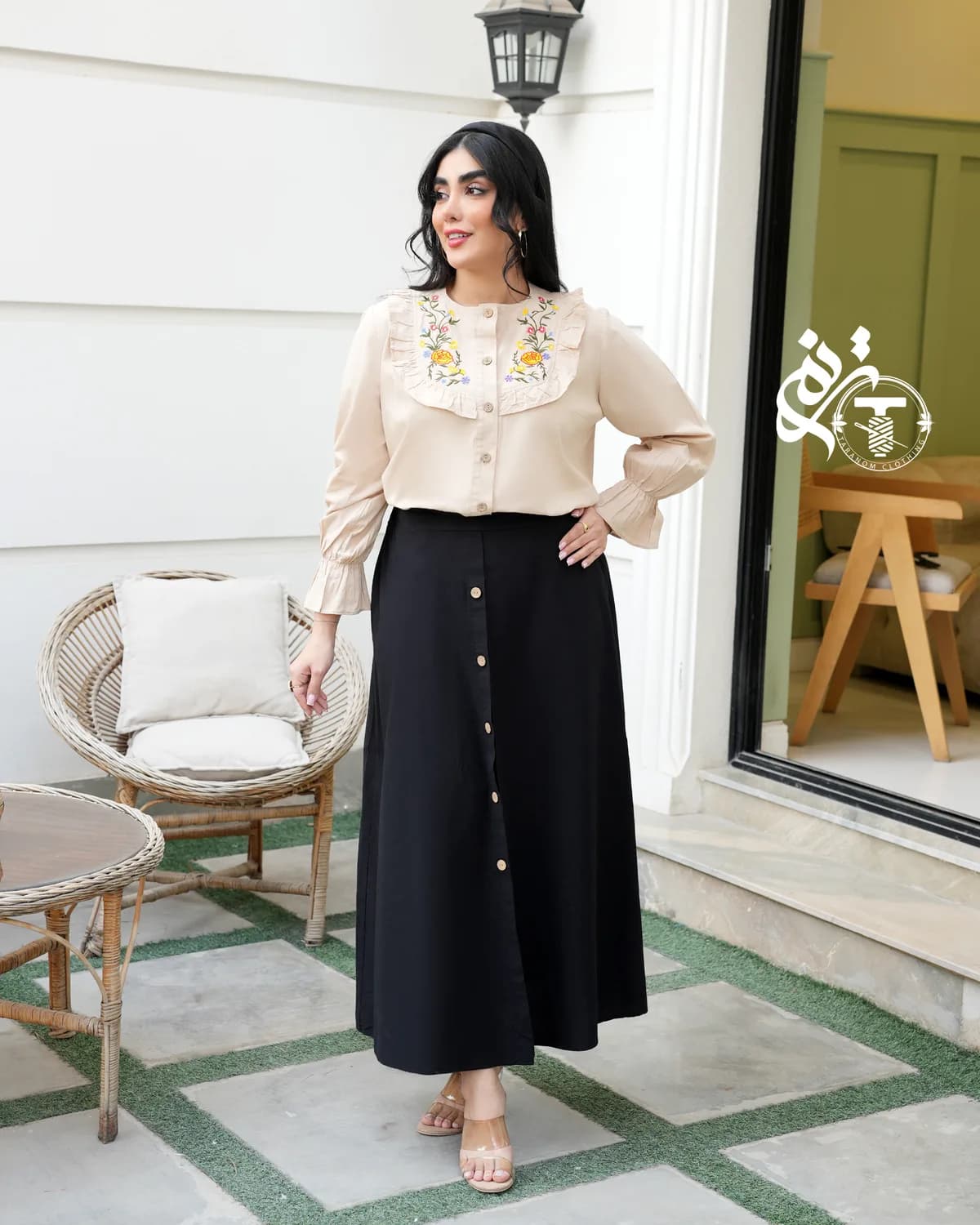 شومیز لینن مدل سارا از روبرو